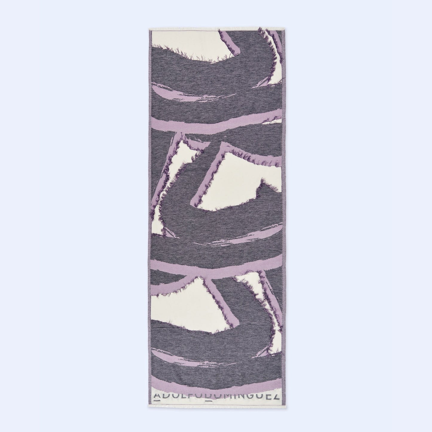 Blue Print Cotton Shawl with Fringes