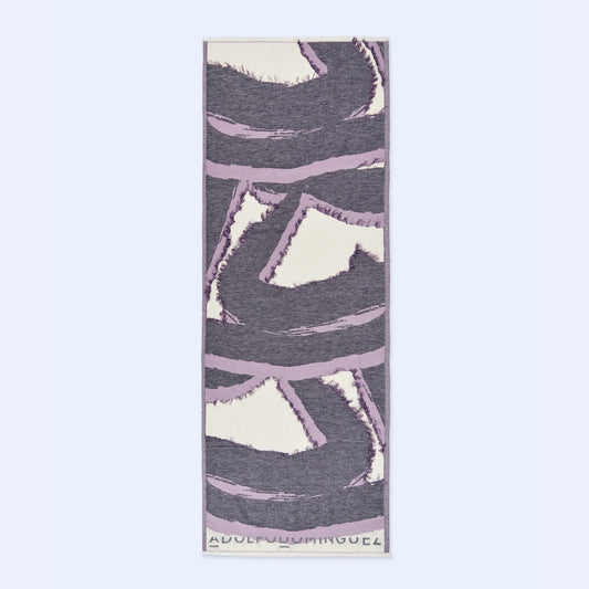 Blue Print Cotton Shawl with Fringes