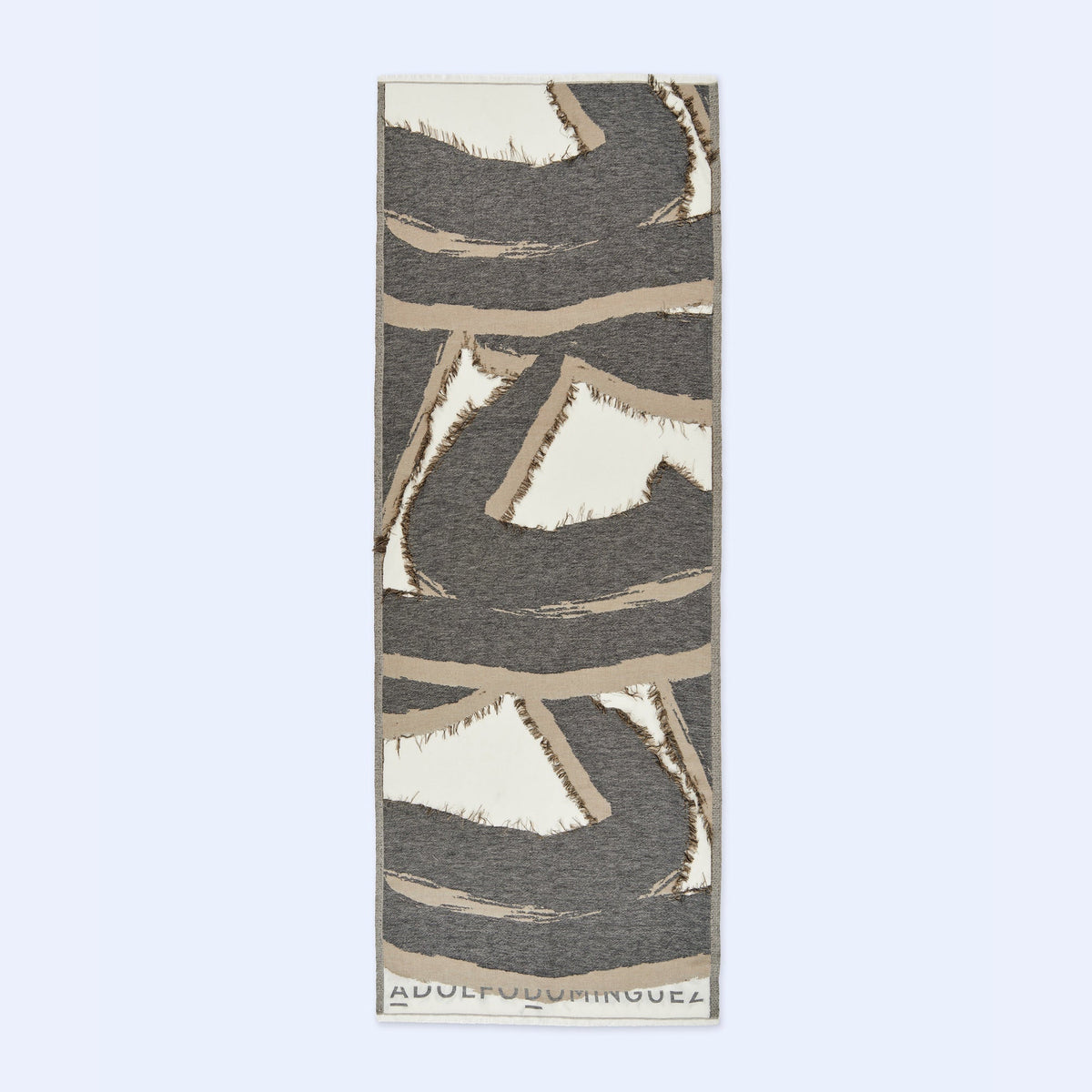 Black Print Cotton Shawl with Fringes