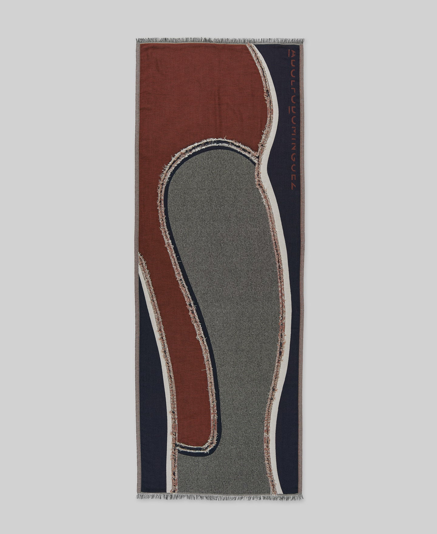 Red Fringed Printed Shawl / Scarf