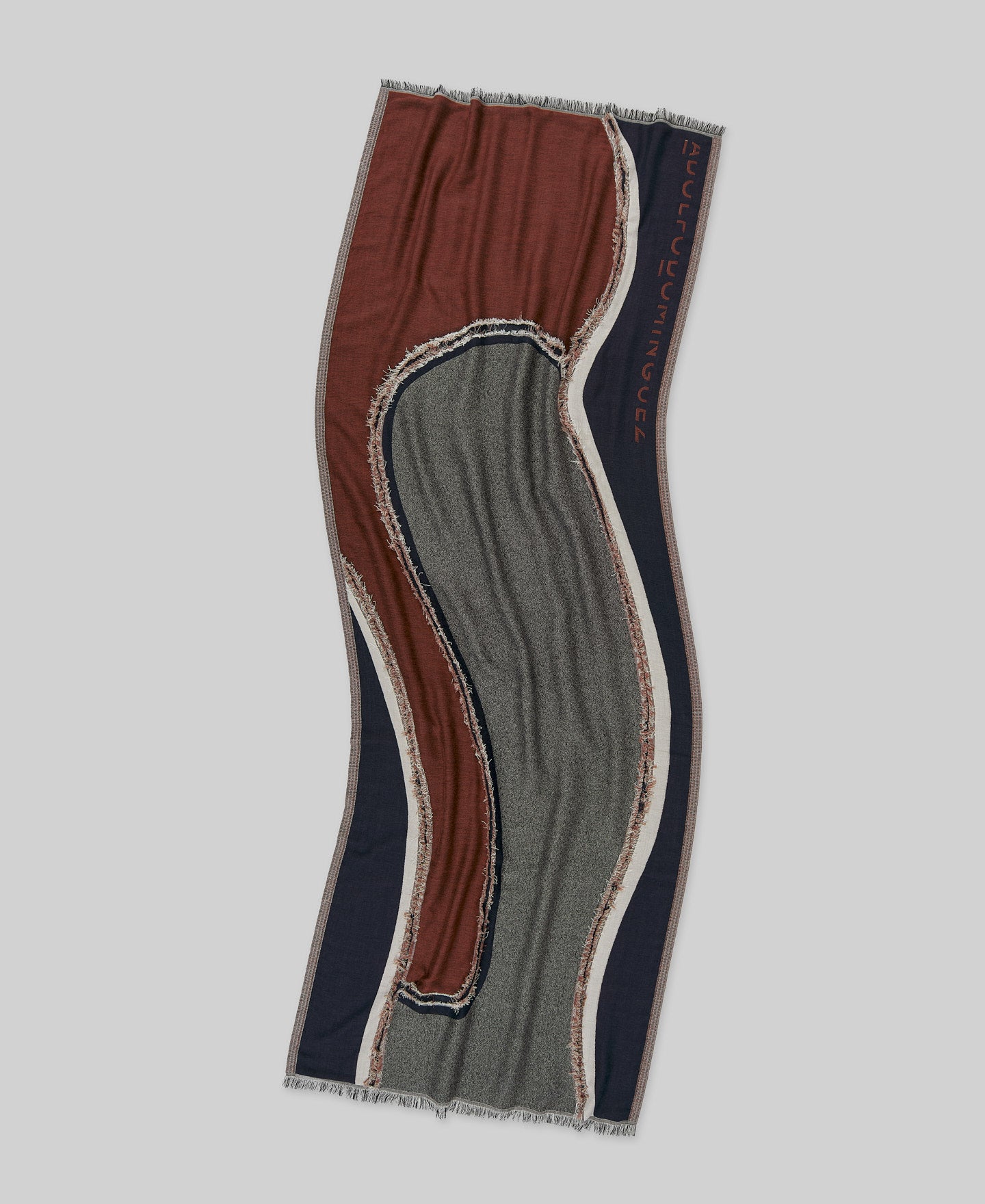 Red Fringed Printed Shawl / Scarf