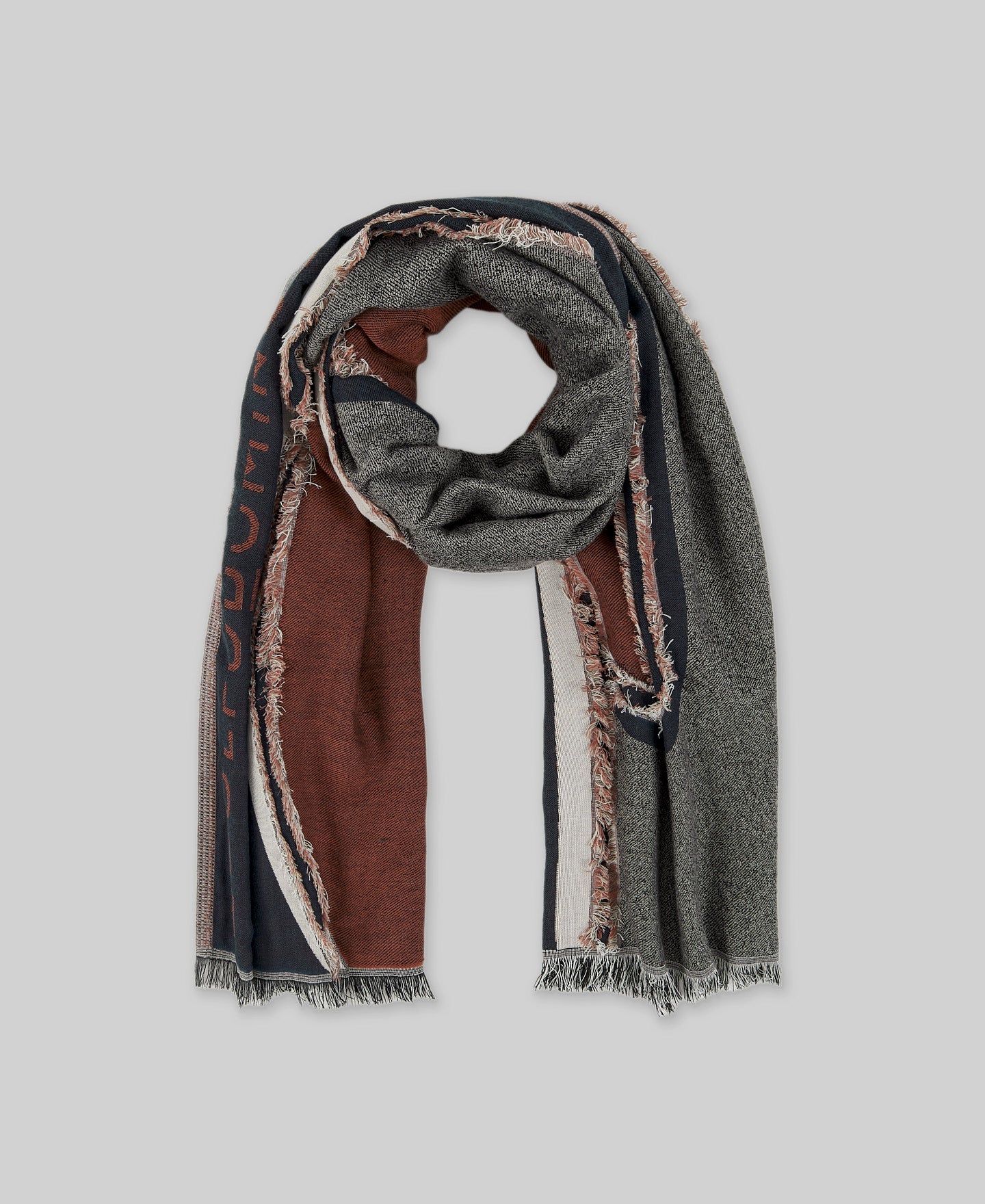 Red Fringed Printed Shawl / Scarf