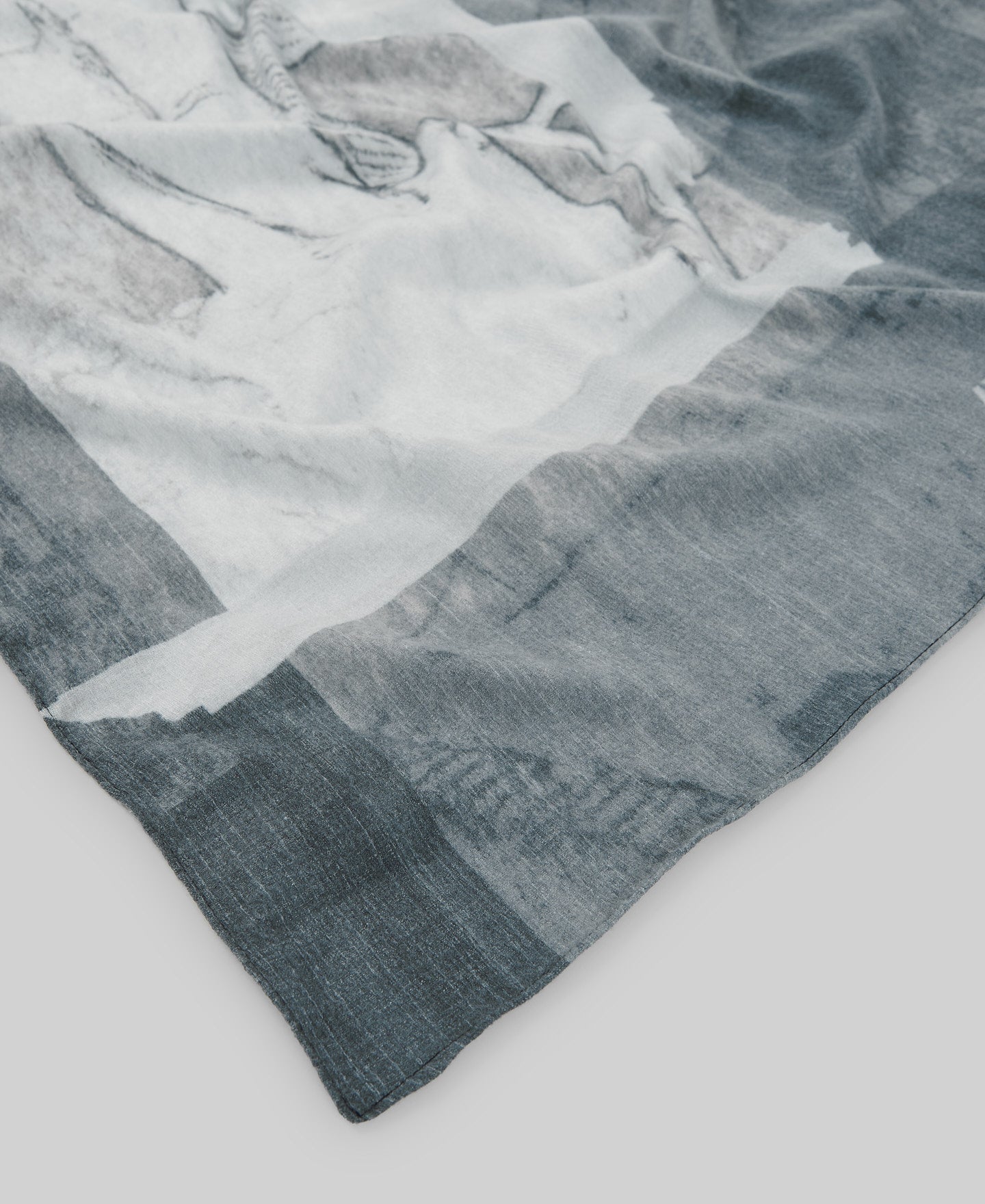Printed Shawl / Scarf in Grey & White