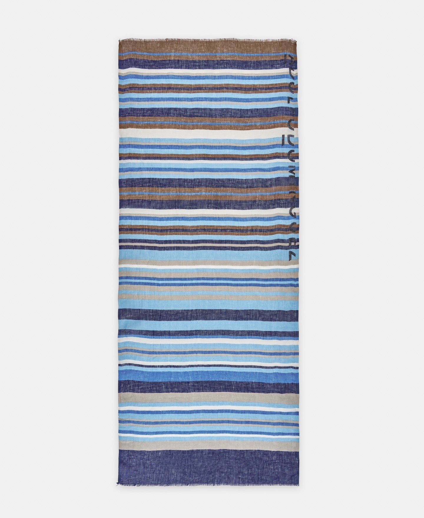 Navy Blue European Responsible Linen Striped Shawl