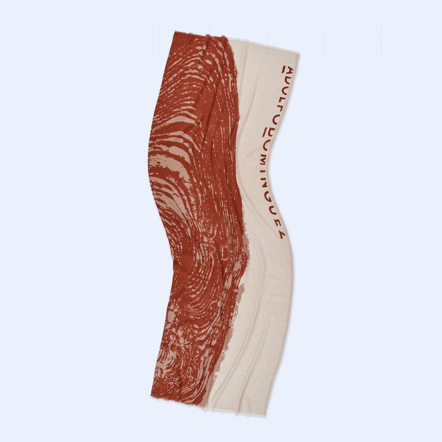 Organic Cotton Printed Shawl - Brick Red