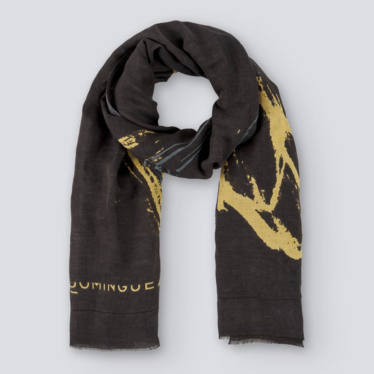 Chocolate Brown Pattern Shawl / Scarf