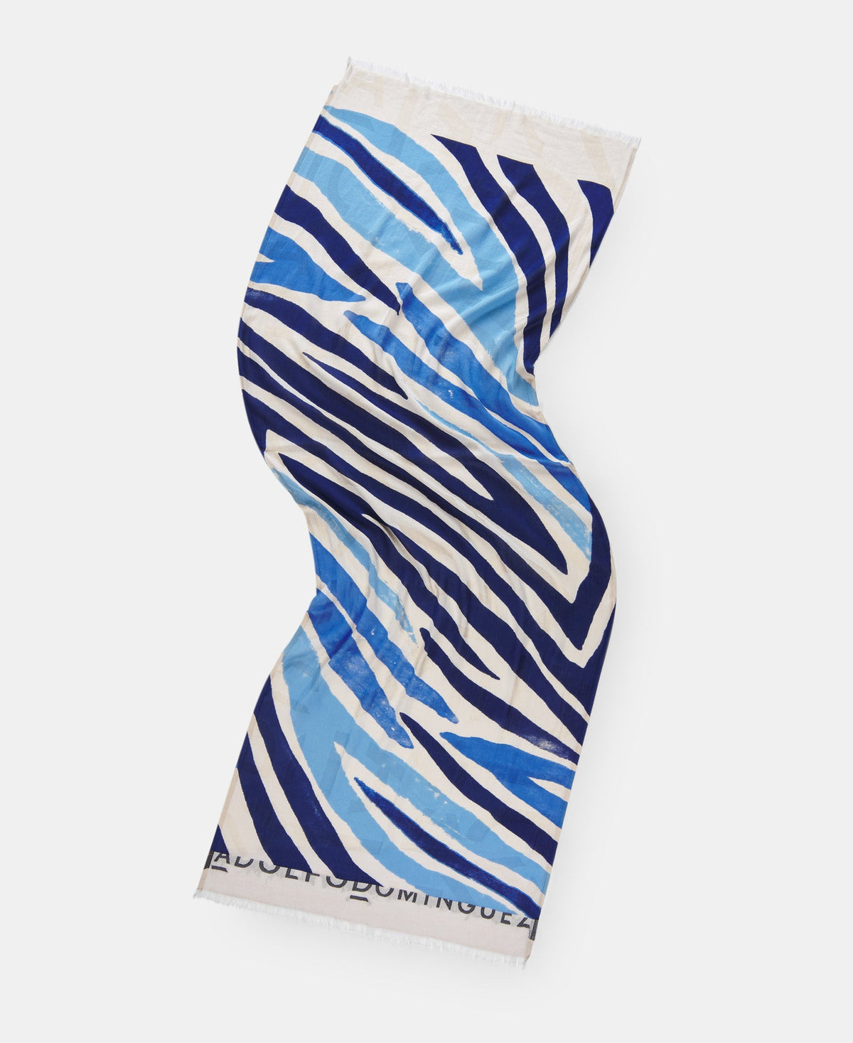 Blue Animal Print Cotton Shawl