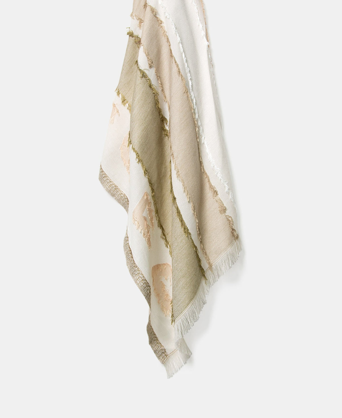 Yellow Viscose And Cotton Jacquard Shawl