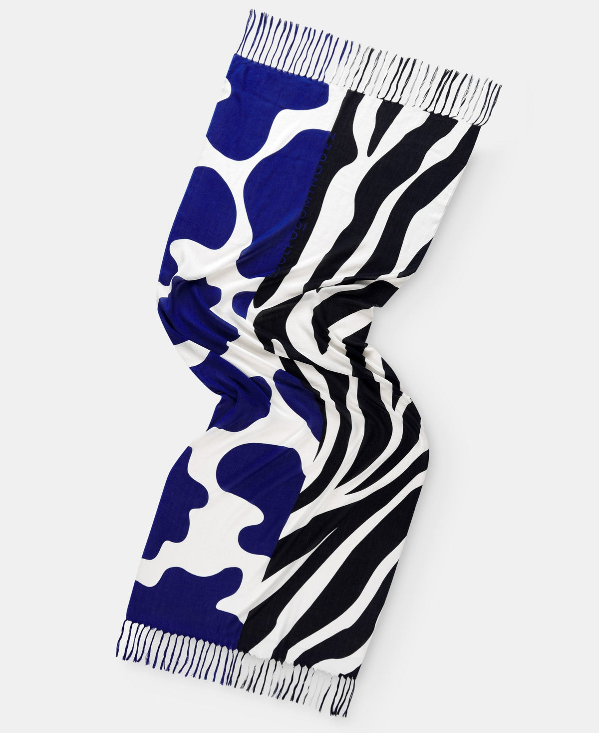 Blue Animal Print Cotton And Modal Shawl