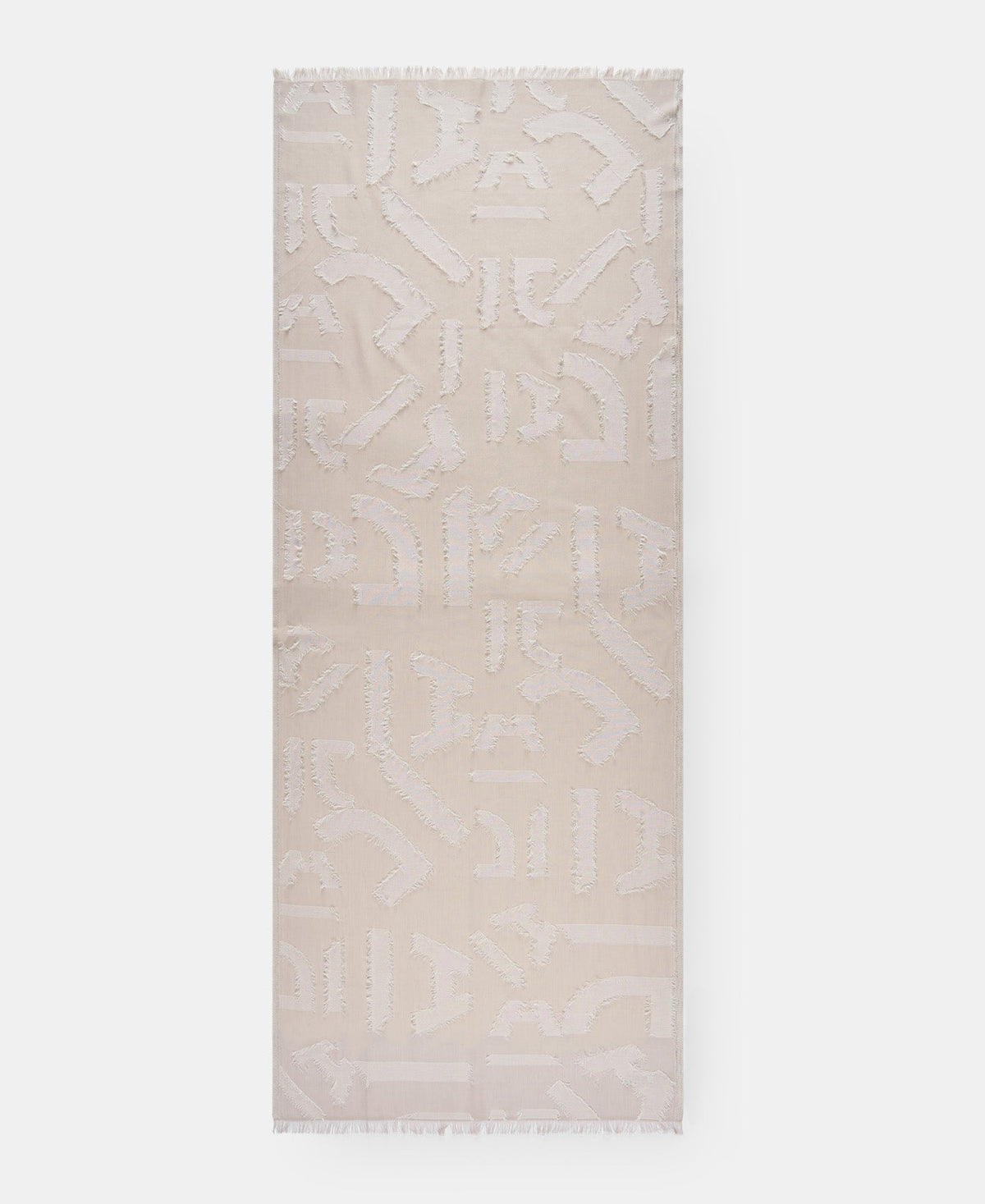 Beige Organic Cotton Printed Shawl