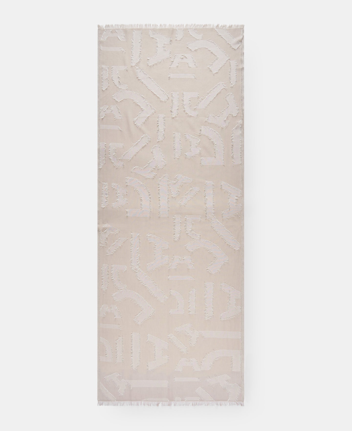 Beige Organic Cotton Printed Shawl