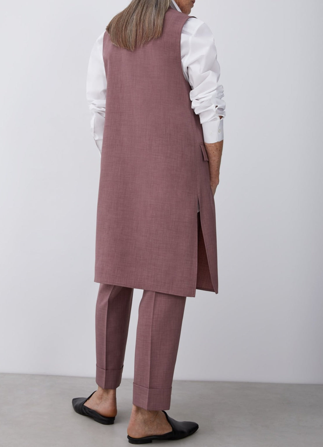 Pink Long Waistcoat With Notched Lapels