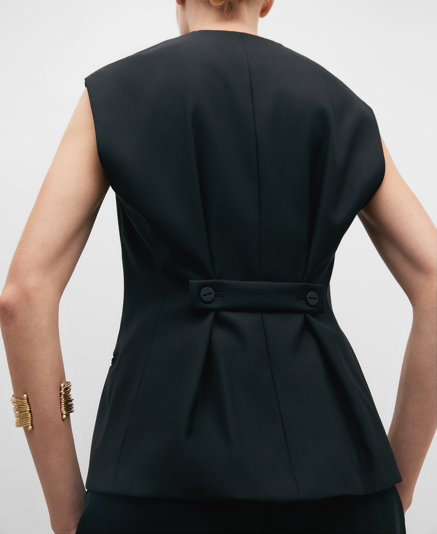 Short Waistcoat Visible Buttons Women