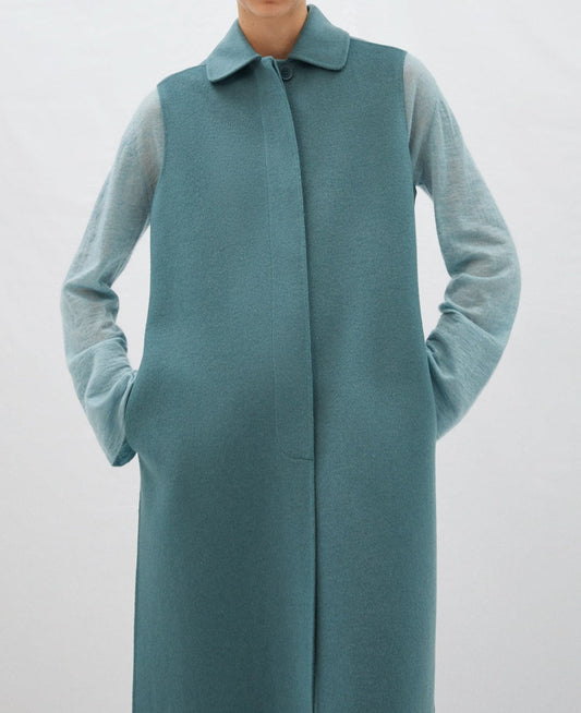 Light Blue Double Faced Waistcoat Piped Pockets