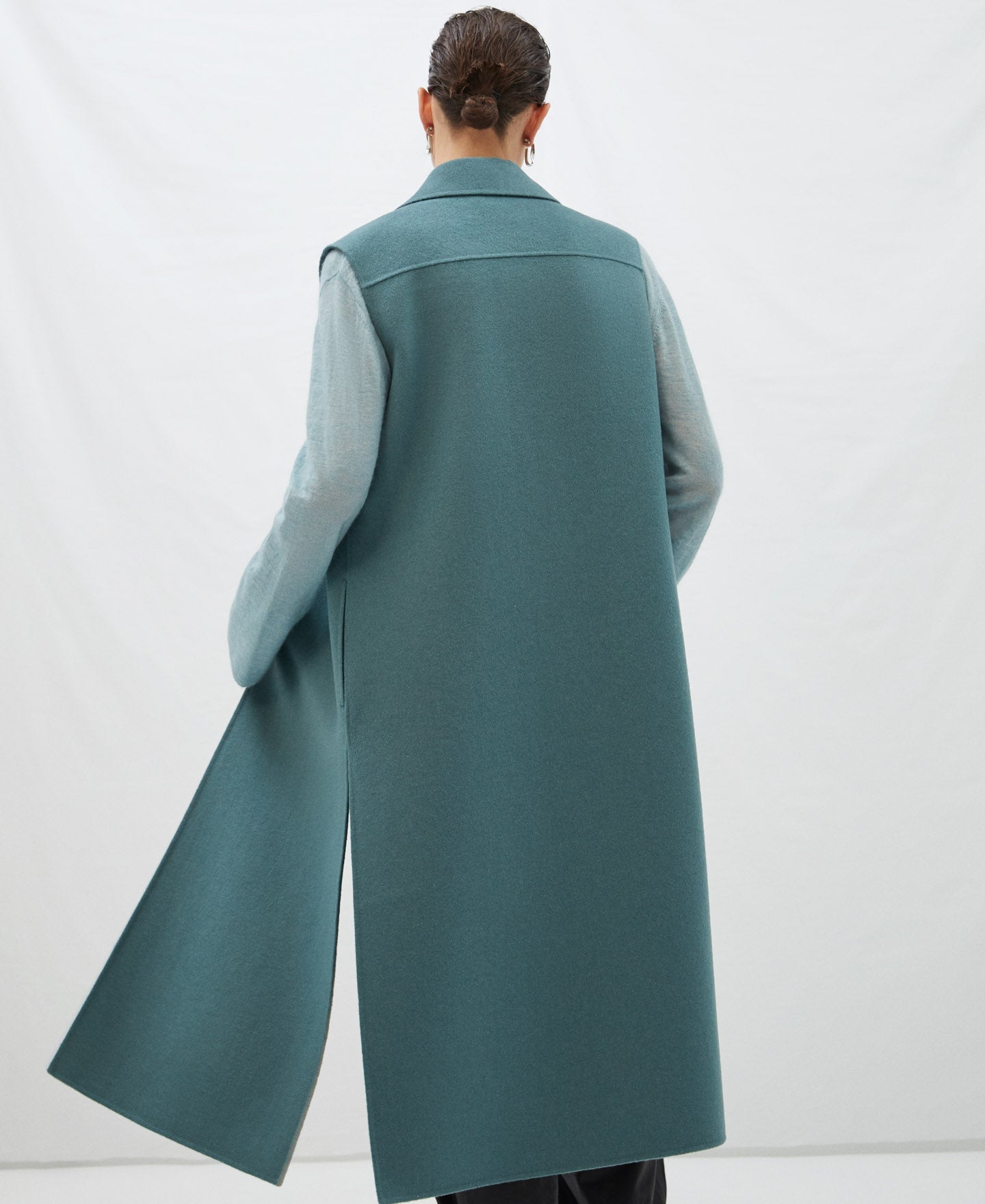 Light Blue Double Faced Waistcoat Piped Pockets