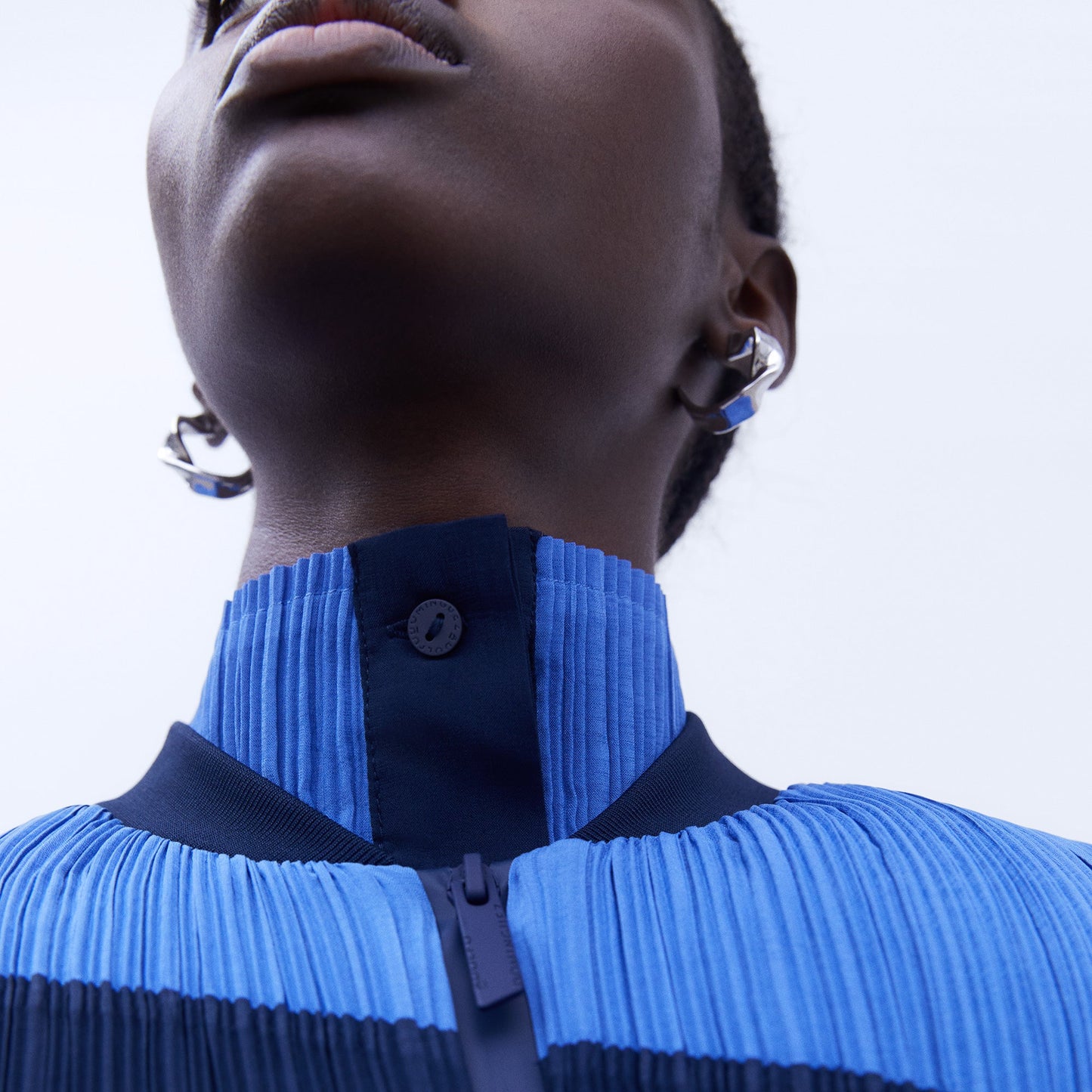 Crinkle Bomber Jacket - Blue