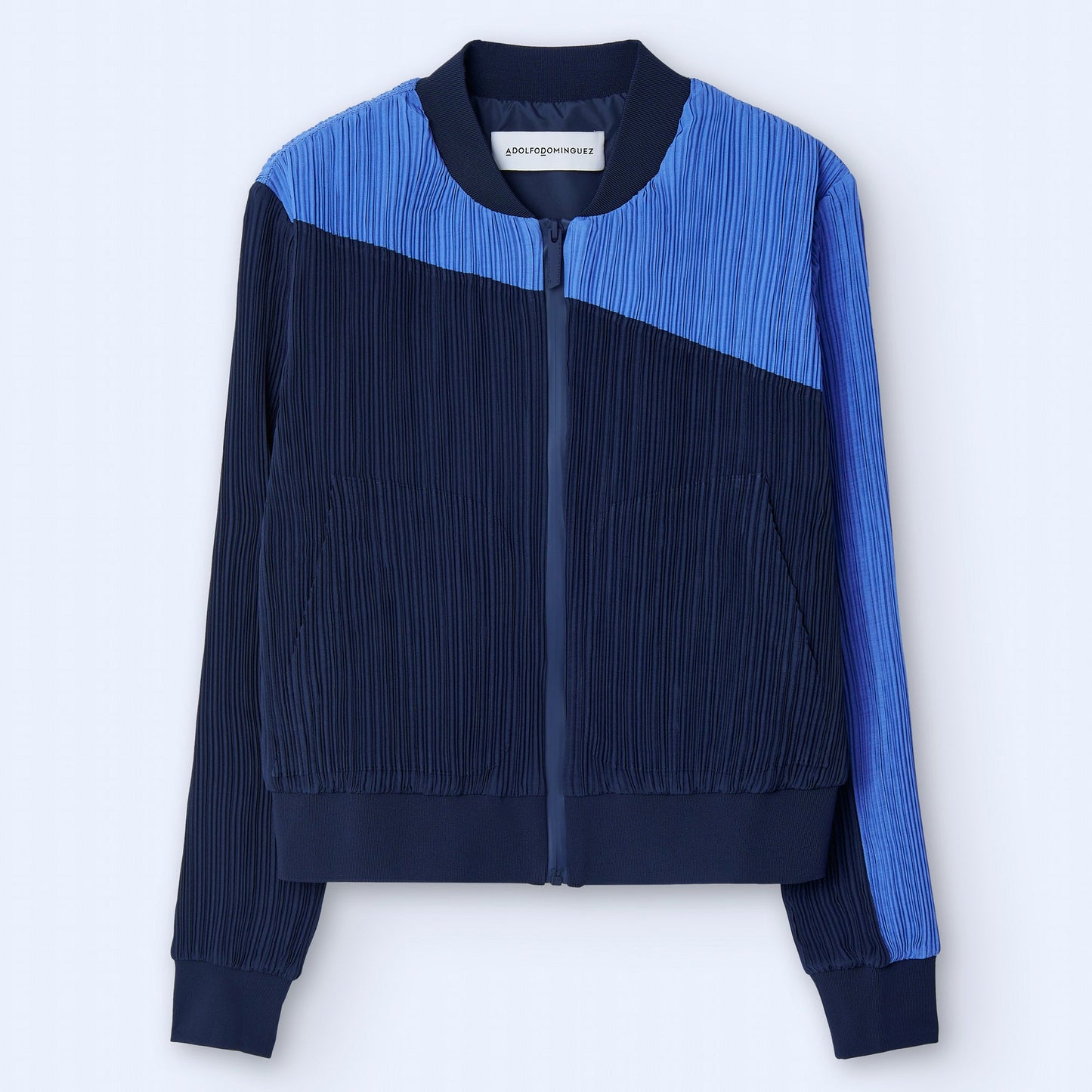 Crinkle Bomber Jacket - Blue
