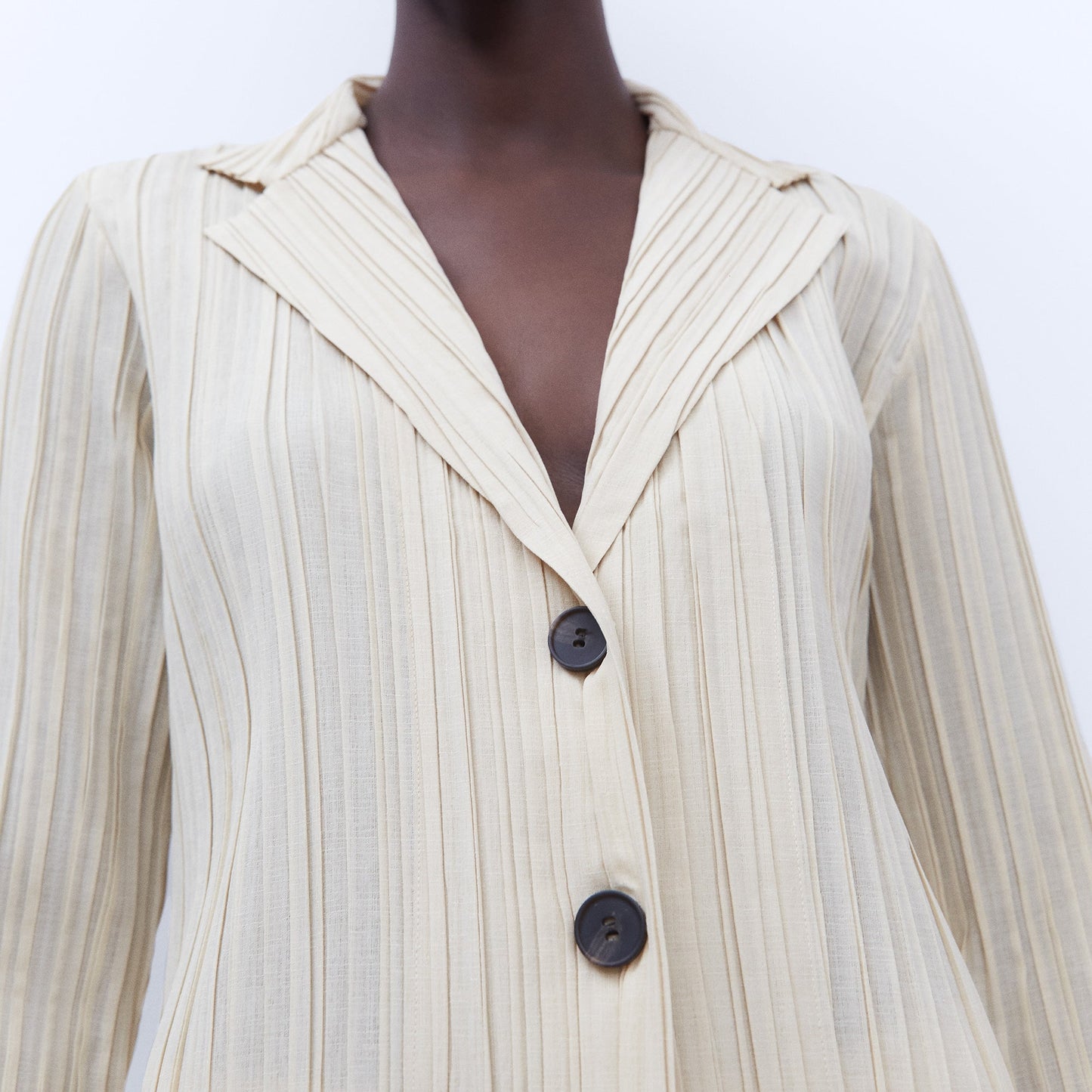 Crinkle Blazer - Sand
