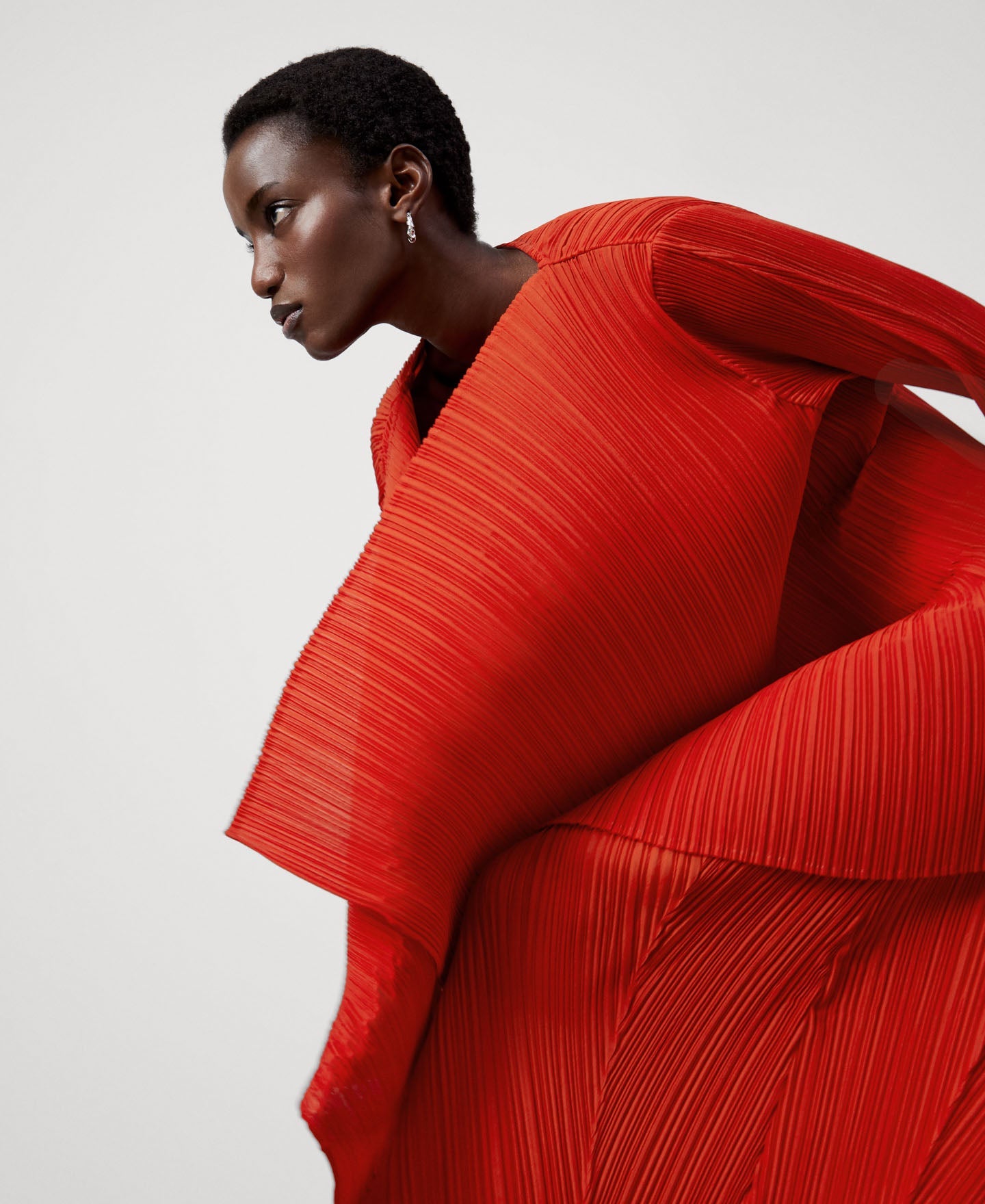 Red Asymmetrical Crinkle Jacket
