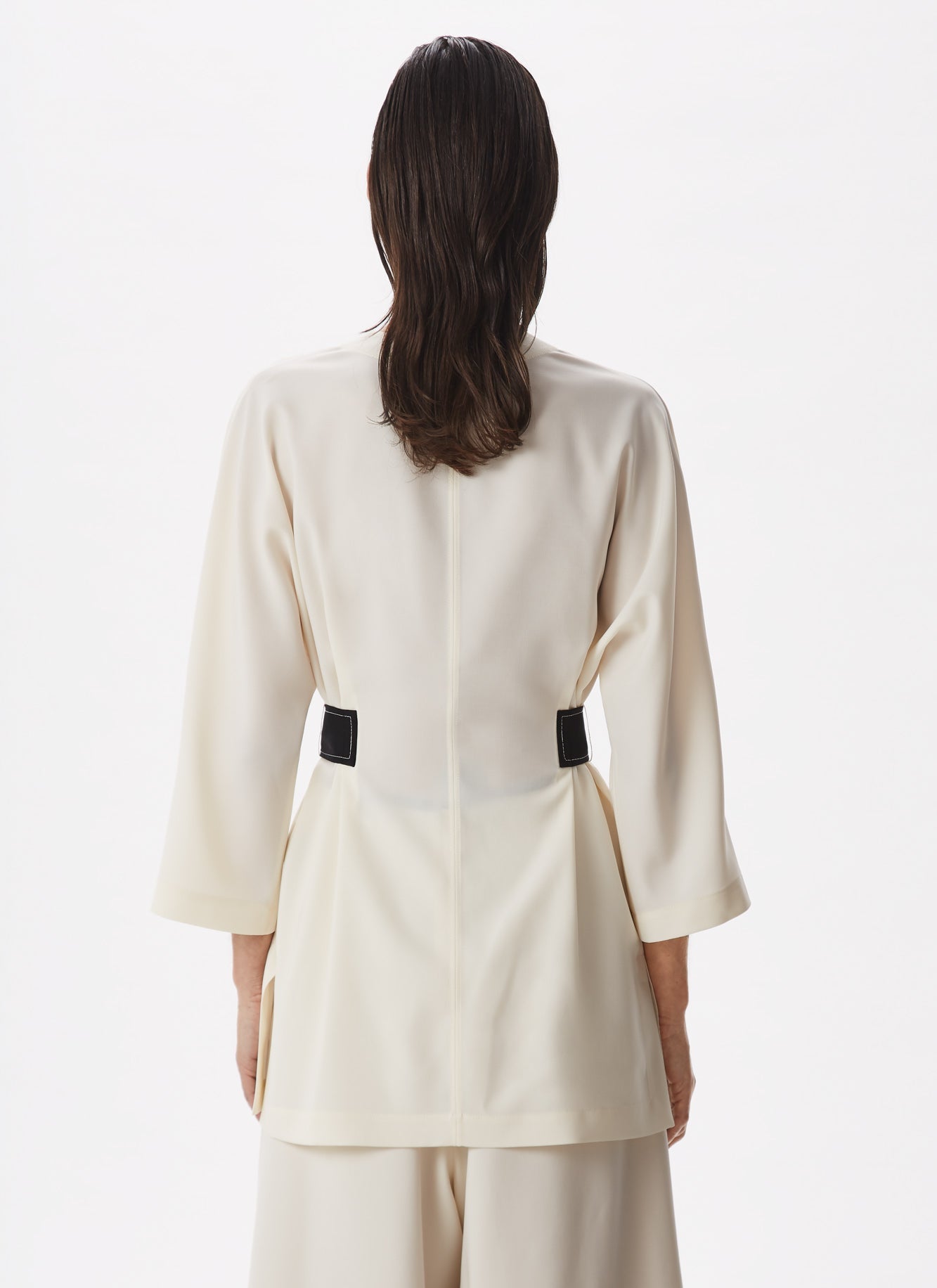 White Unstructured Safari Jacket With Belt