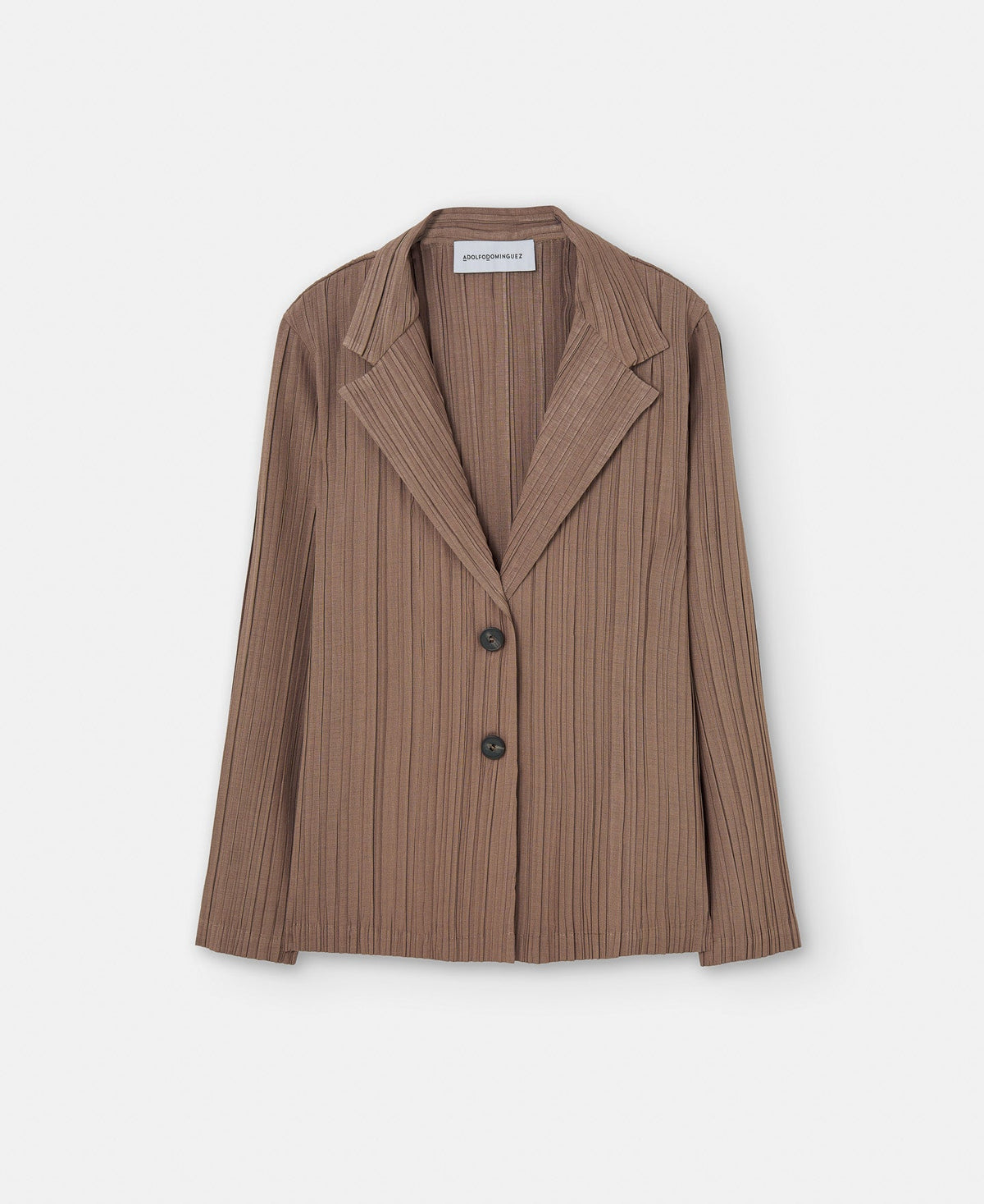 Nut Crinkle Blazer With Button Fastening