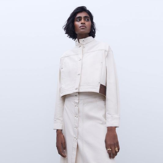 Elegant Ecru Denim Jacket