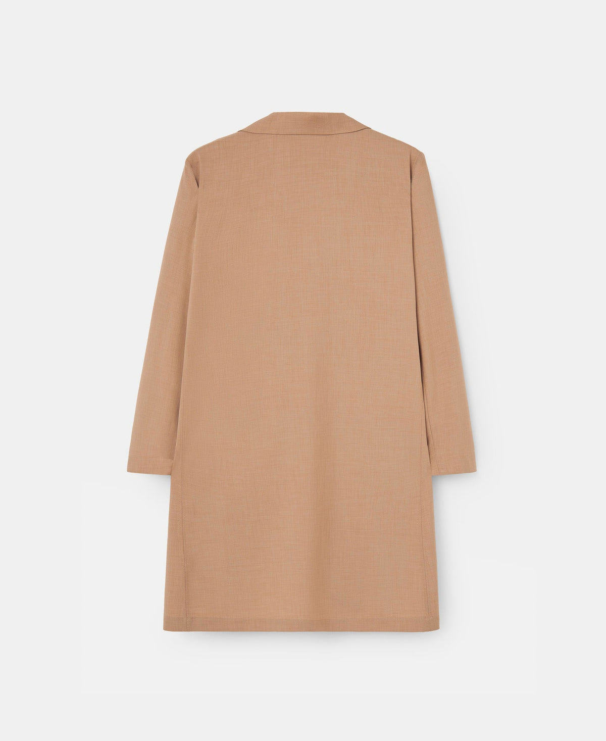Camel Straight Blazer With Collar And Lapel