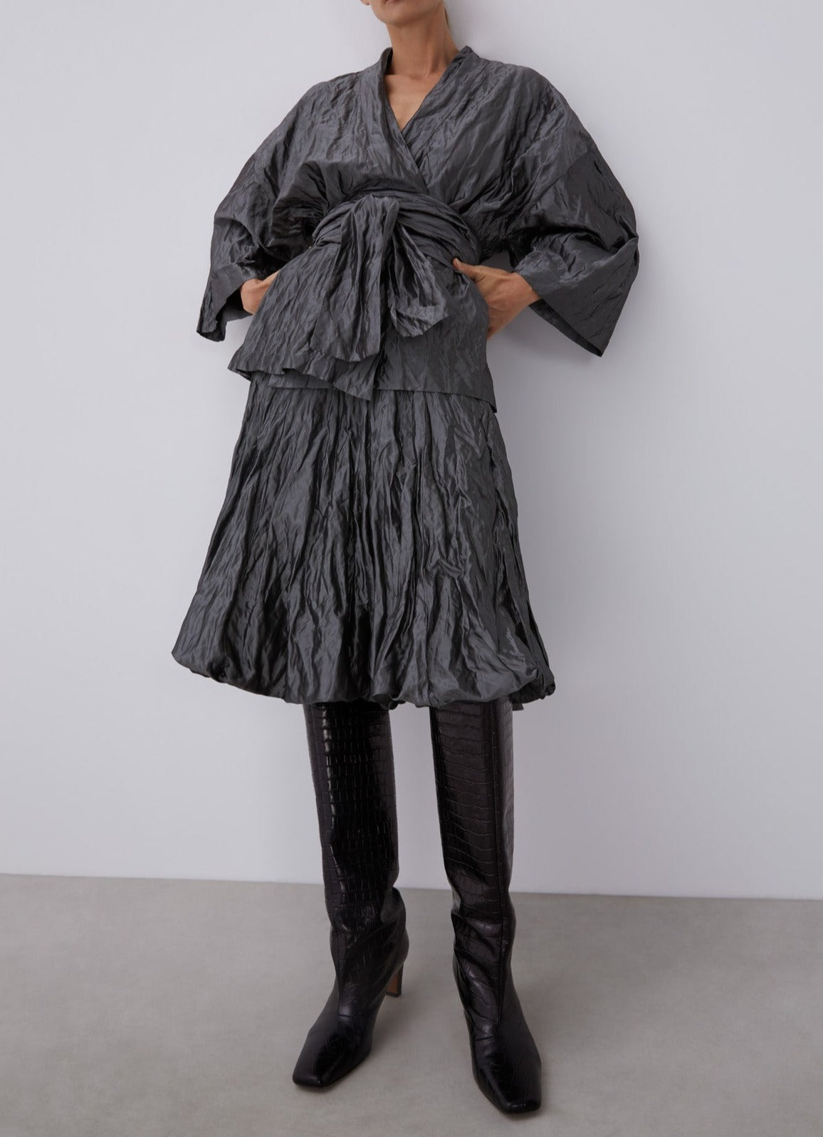 Metal Kimono Style Metal Fibber Jacket