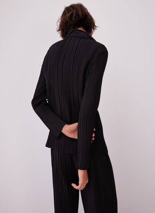 Black Crinkle Blazer