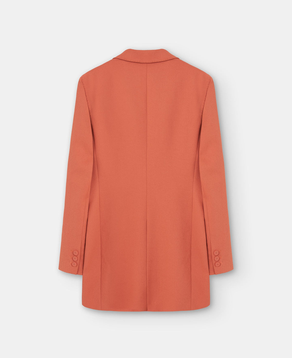 Orange Long Blazer With Visible Stitching