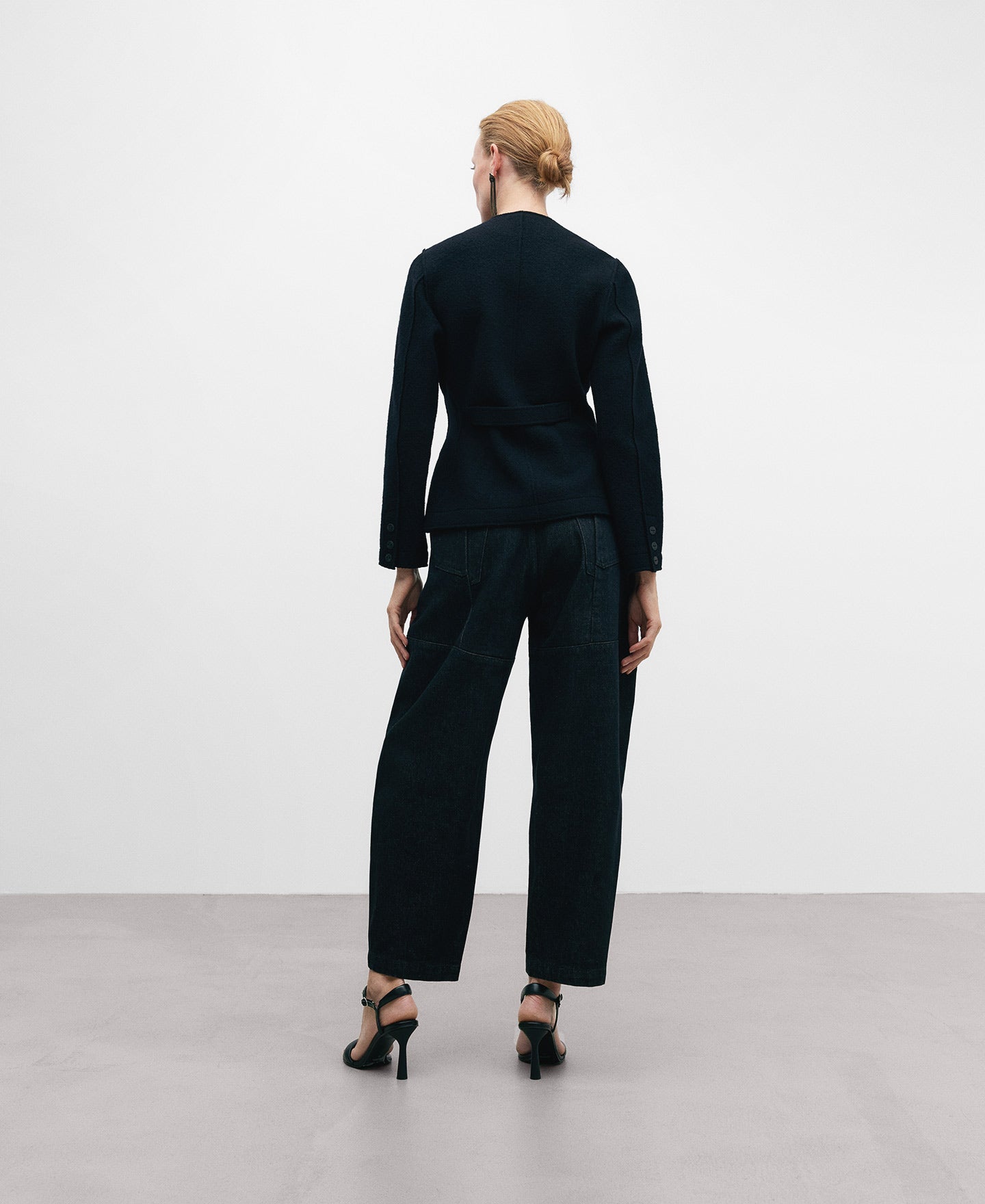 Black Short Merino Wool Jacket For Women