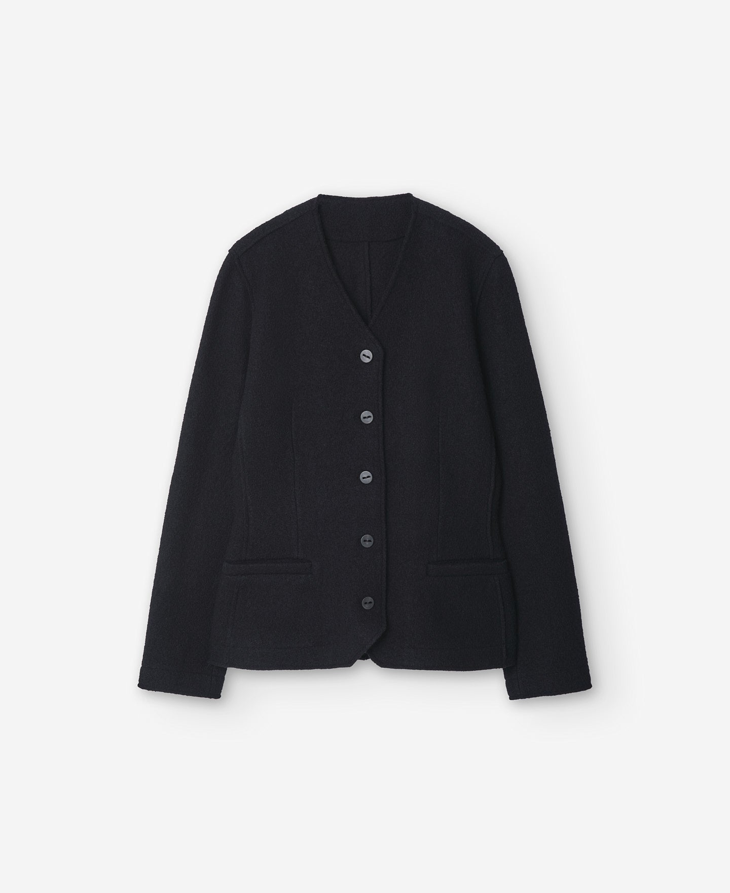 Black Short Merino Wool Jacket For Women