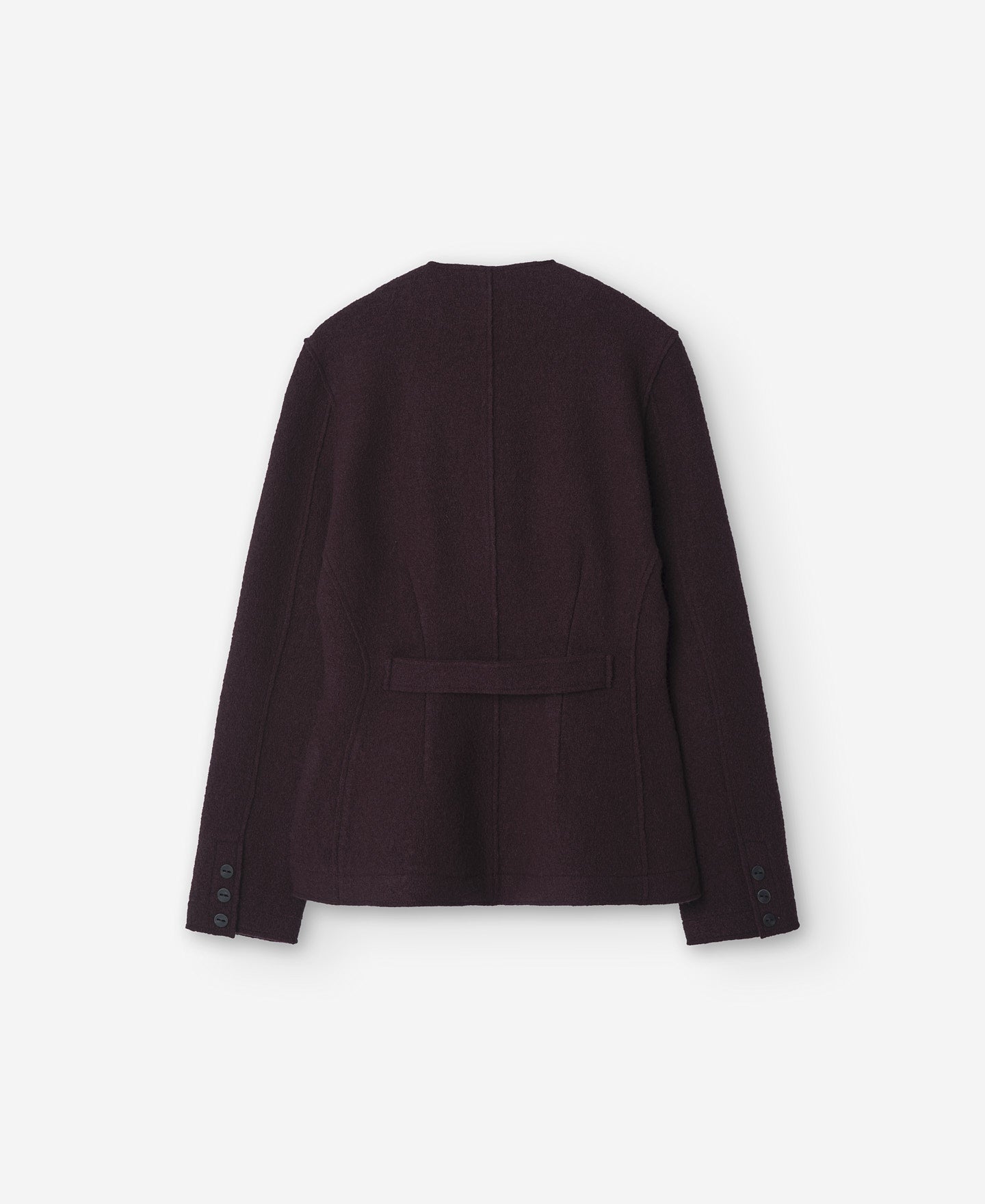 Aubergine Short Merino Wool Jacket For Women