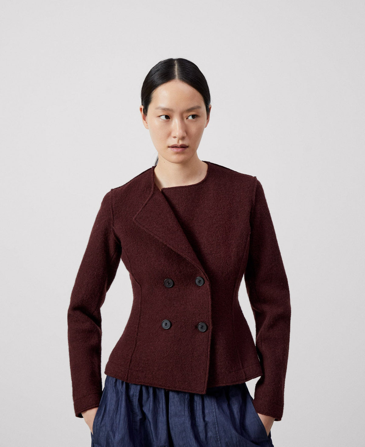 Maroon Merino Wool Jacket