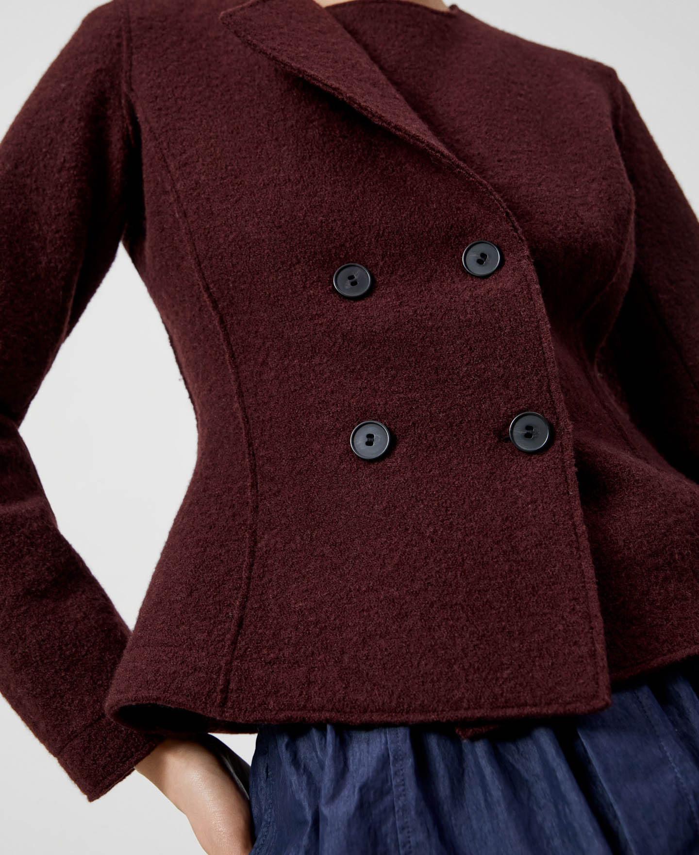 Maroon Merino Wool Jacket