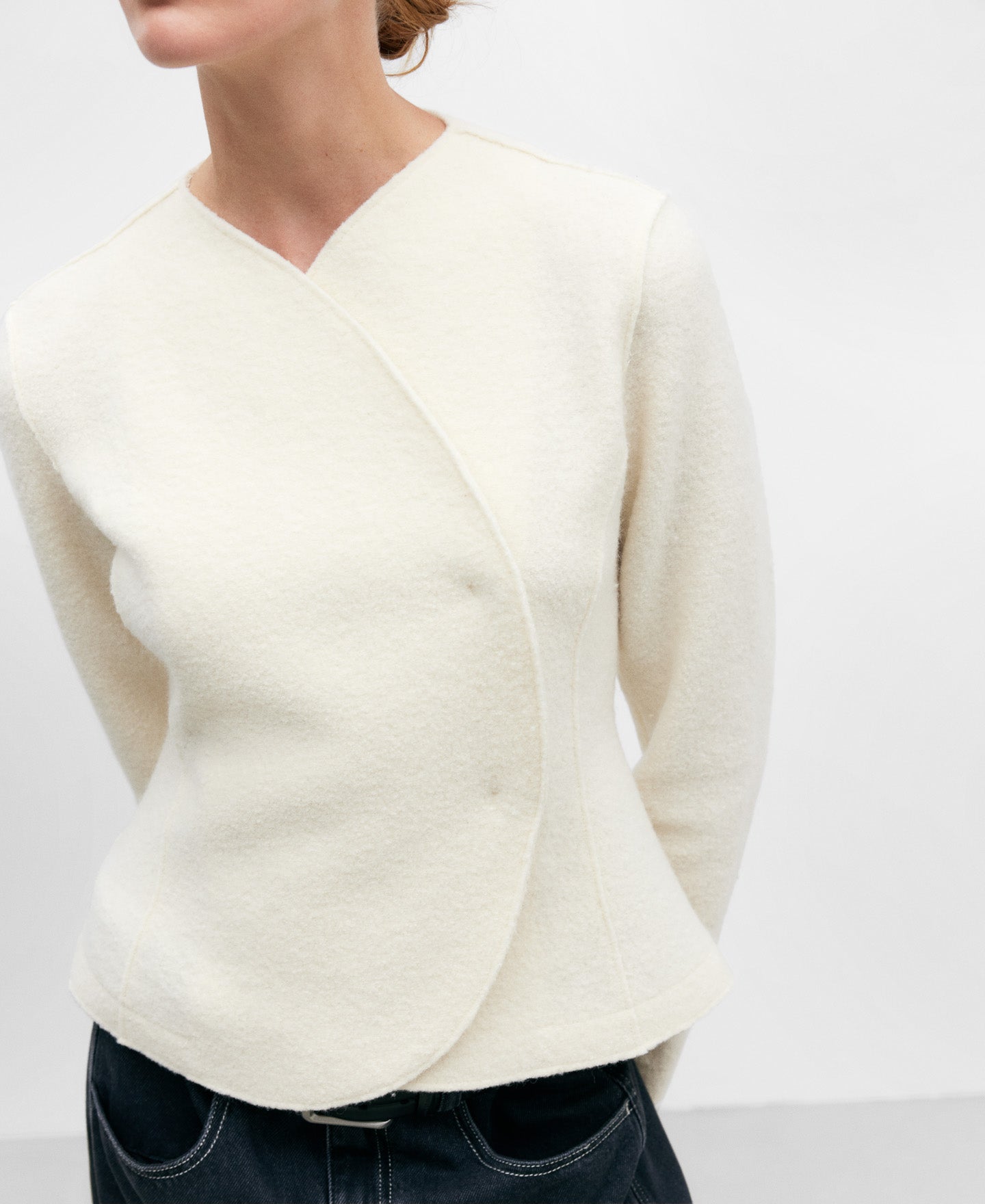 Fitted Jacket Crossover Neckline Women
