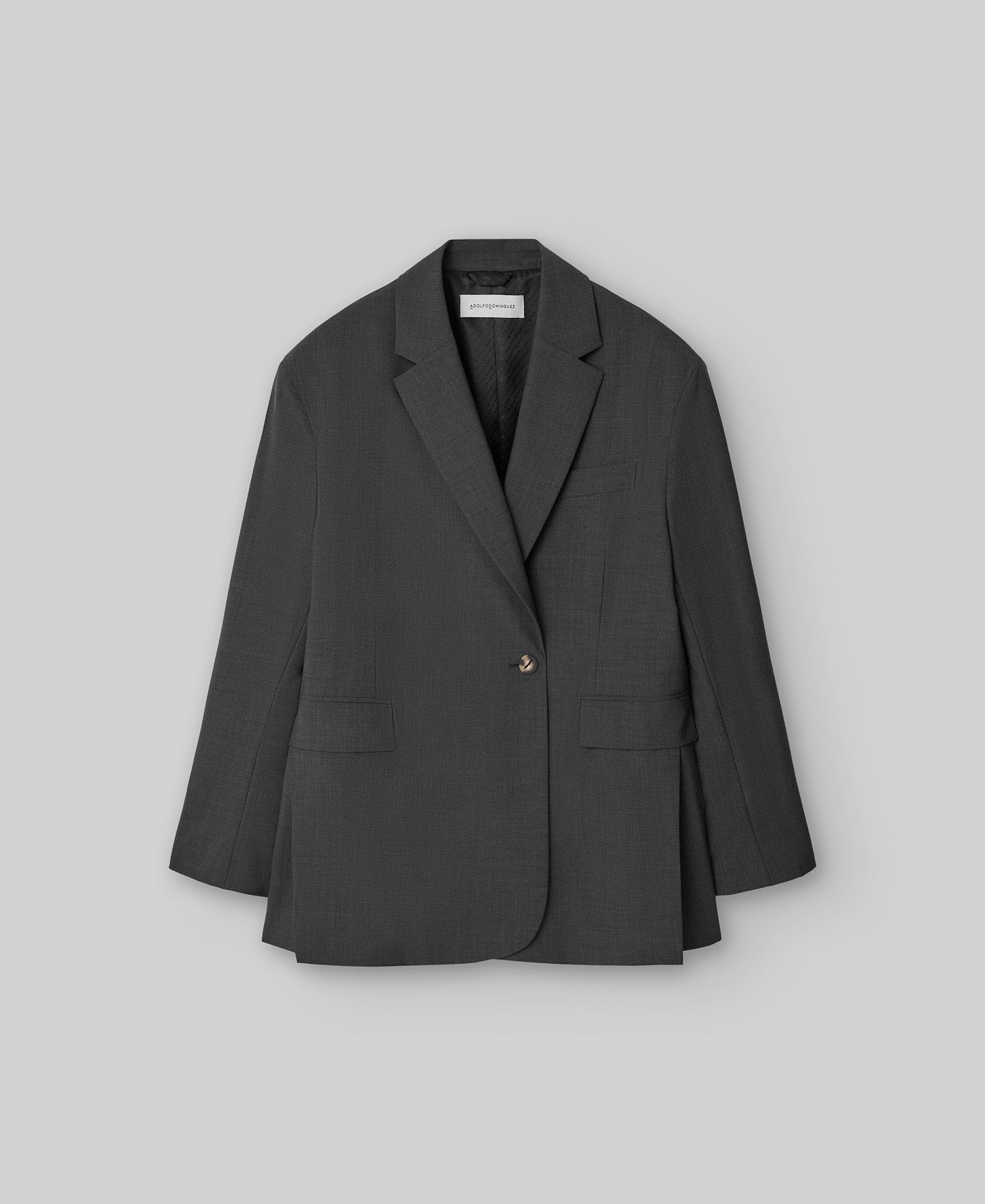 Charcoal gray tailored blazer woman in charcoal grey