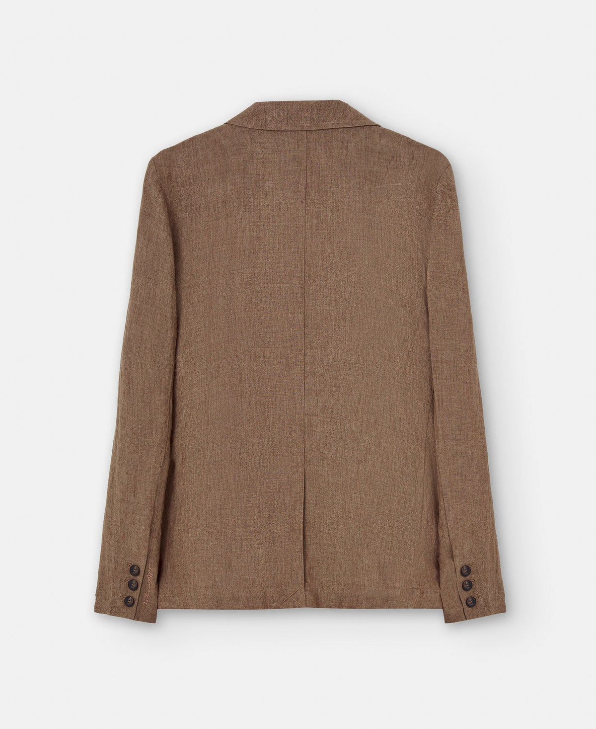 Tobacco Brown Unstructured Linen Blazer