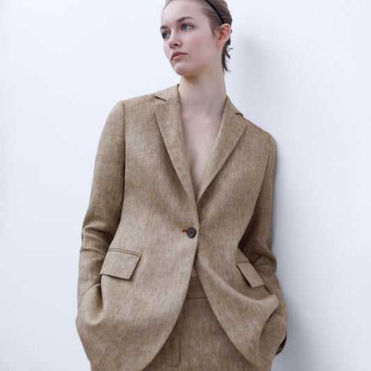 European Linen Structured Blazer