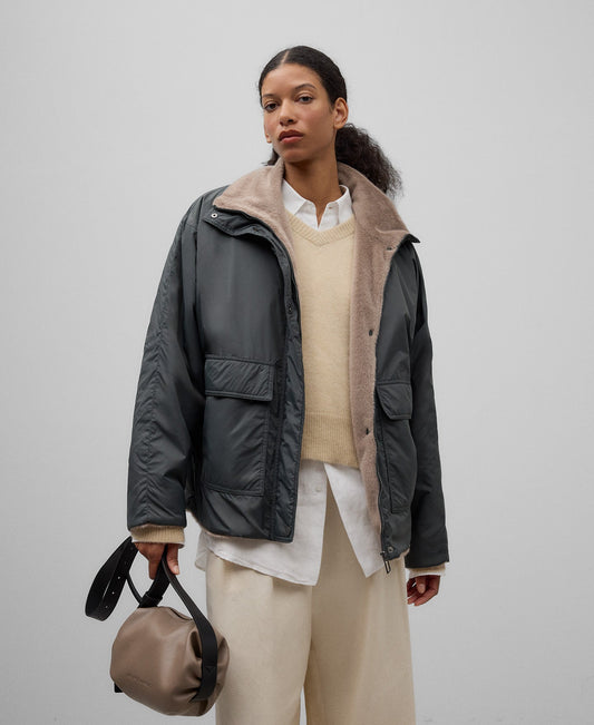 Naylon jacket woman in ike green