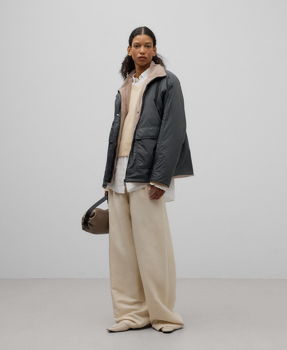 Naylon jacket woman in ike green