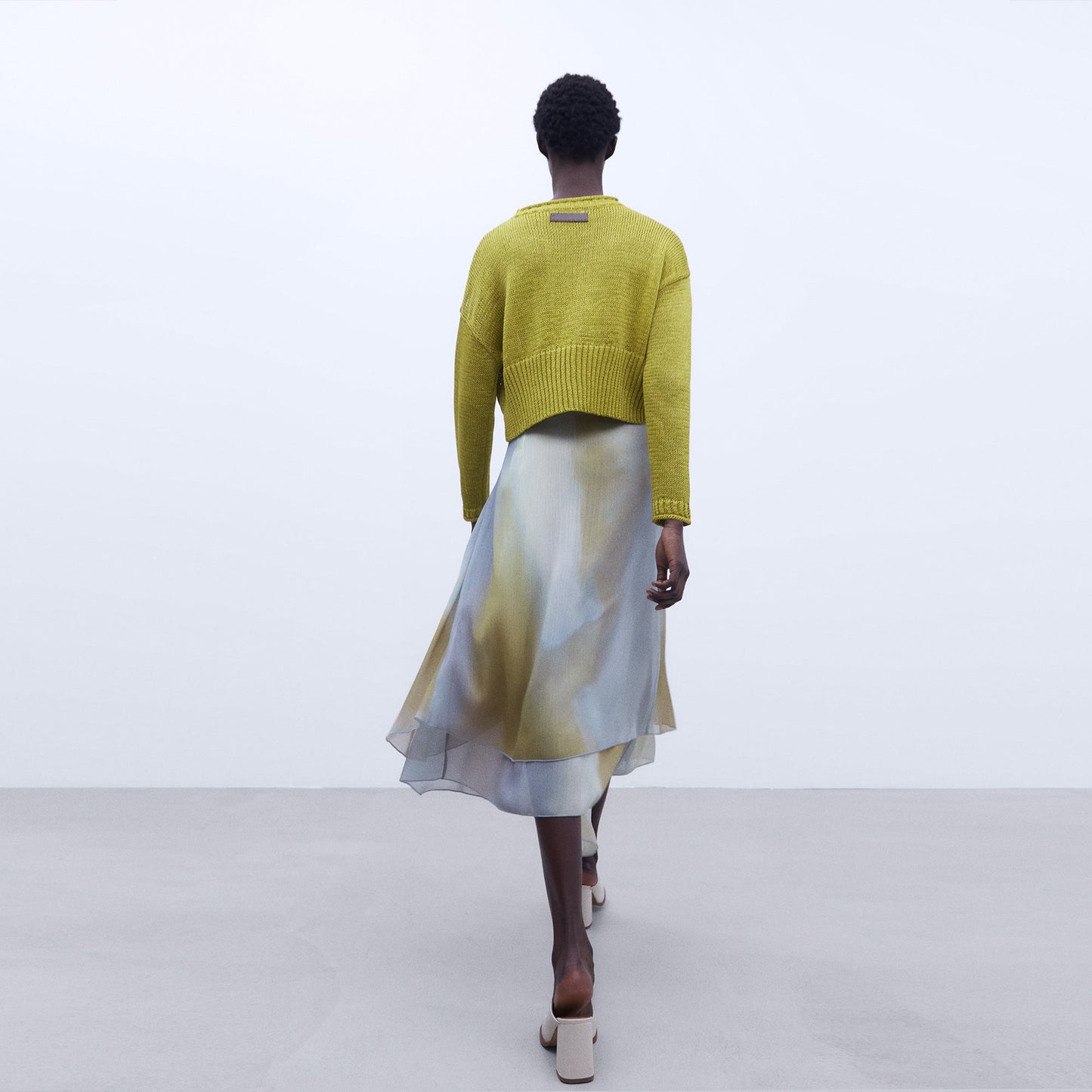 Blue Print Double Layer Skirt