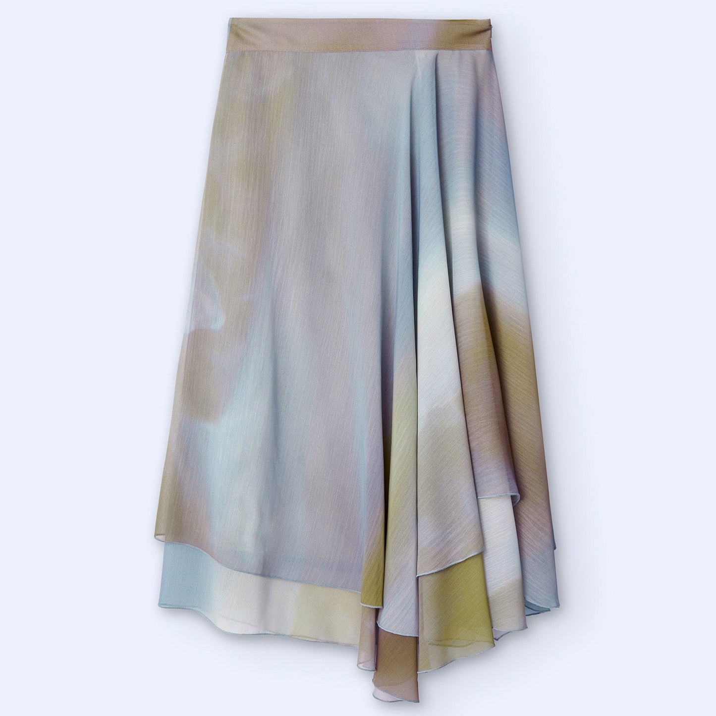 Blue Print Double Layer Skirt