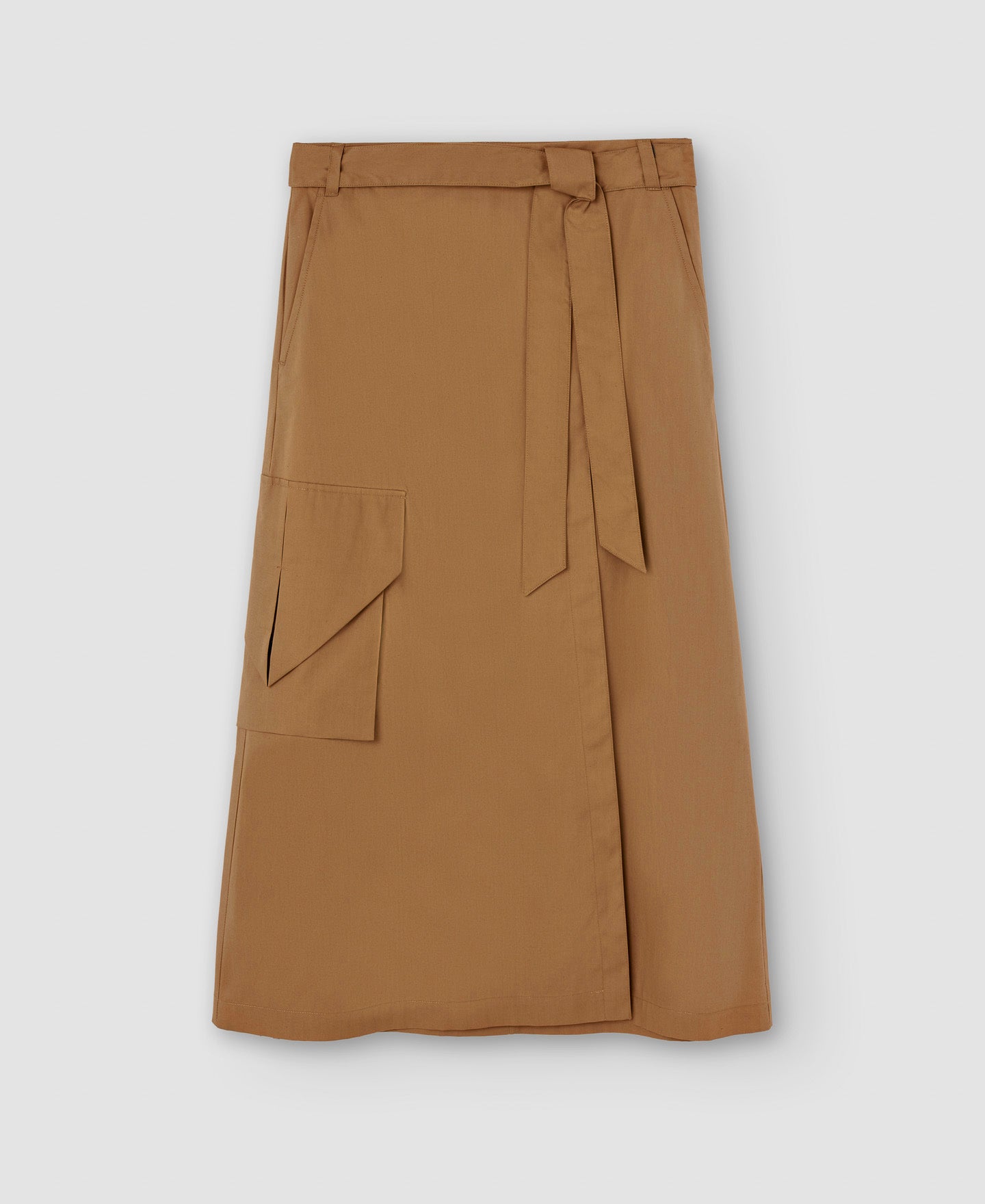 Camel Cargo Midi Skirt