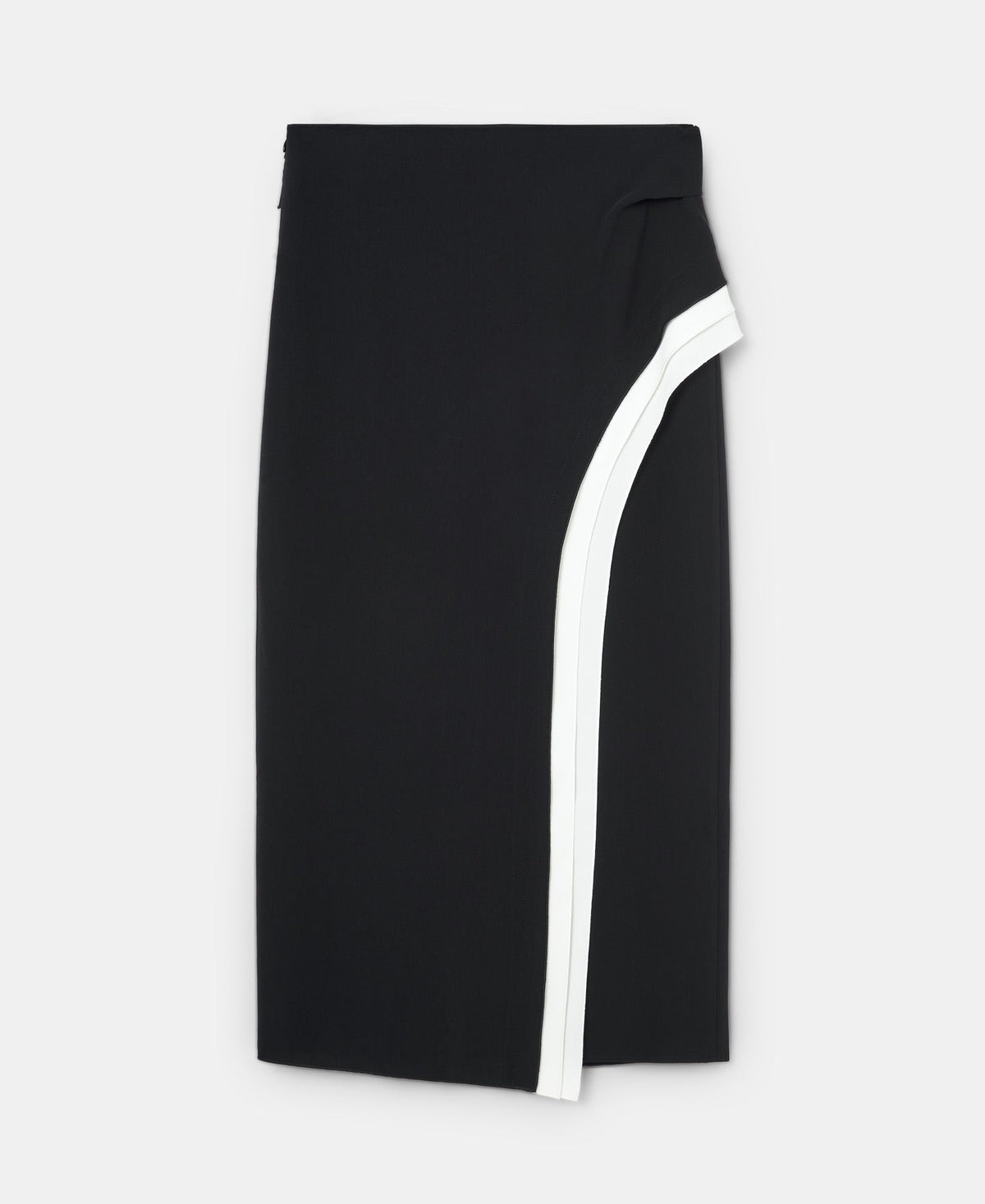 Black/White Midi Skirt With Ruffle