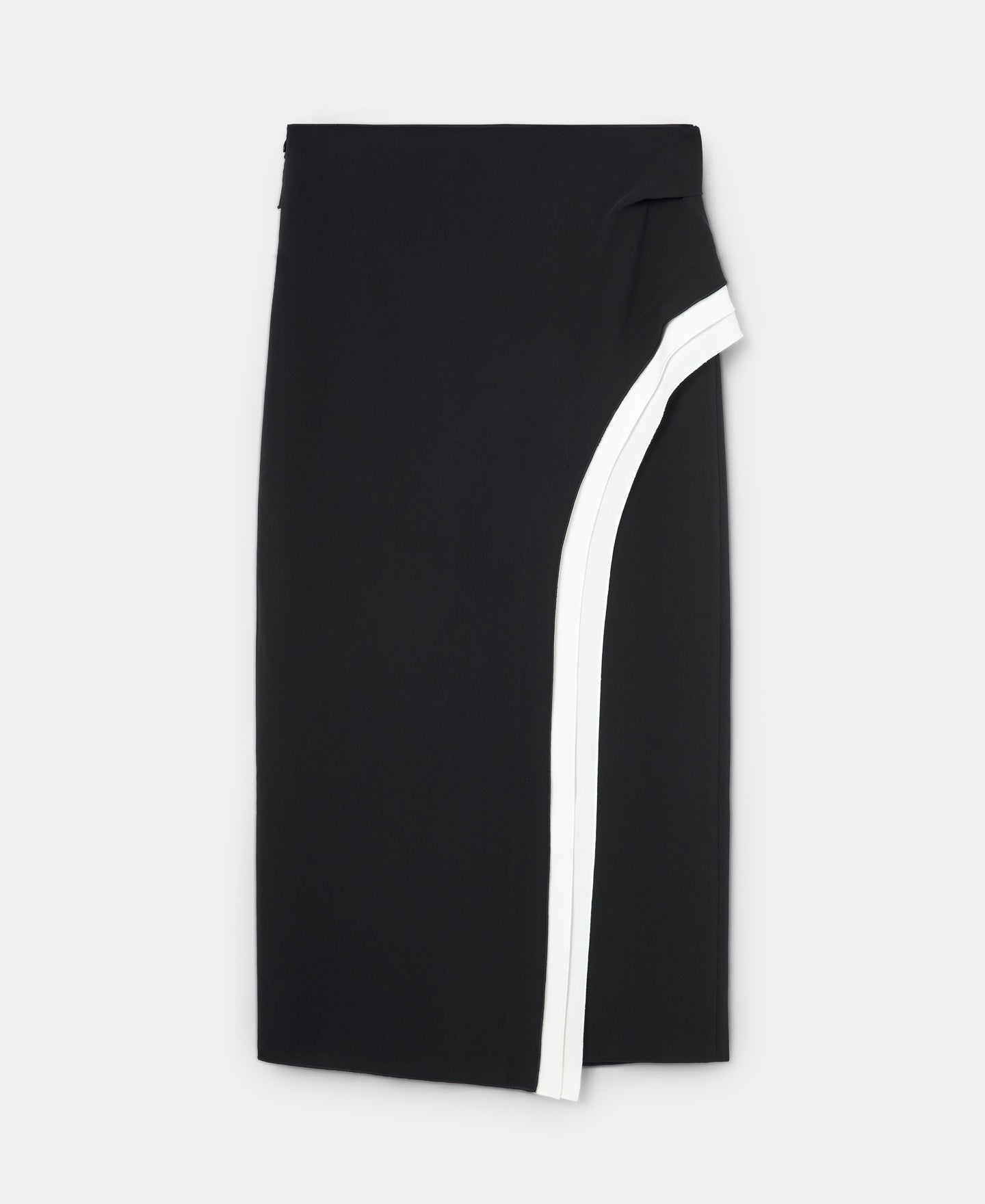 Black/White Midi Skirt With Ruffle
