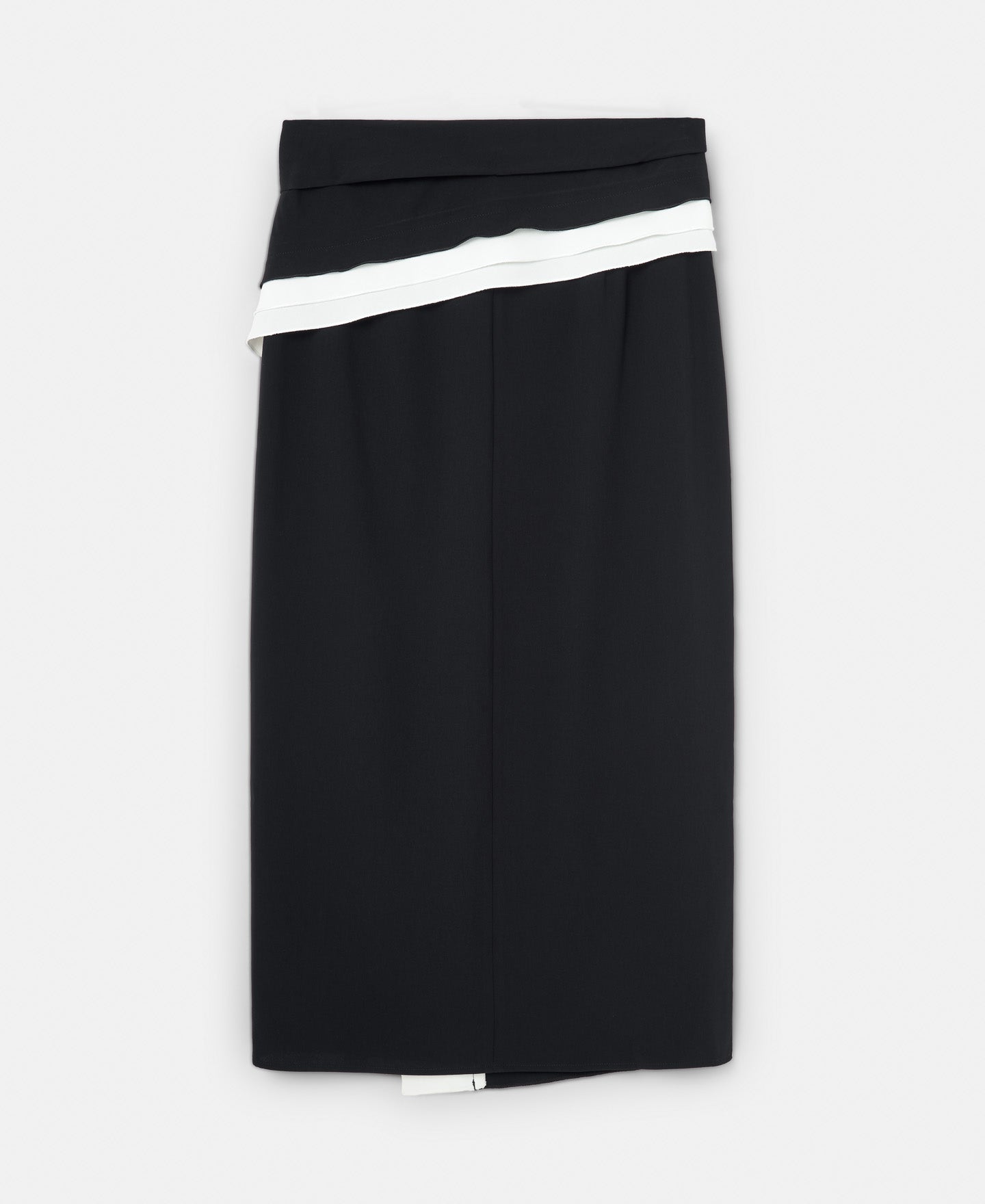 Black/White Midi Skirt With Ruffle