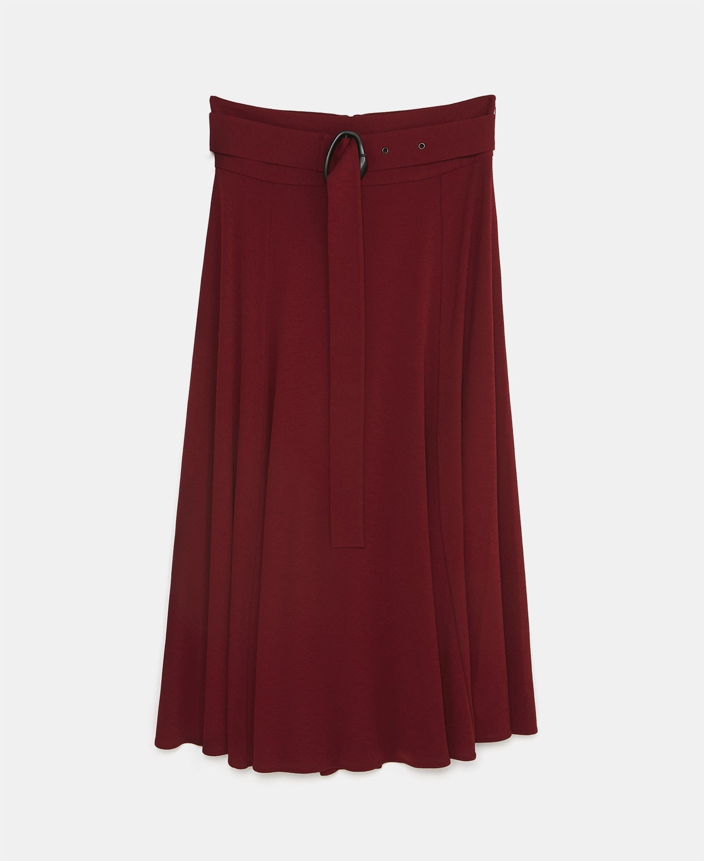 Red Fluid Skirt In Elastic Knit