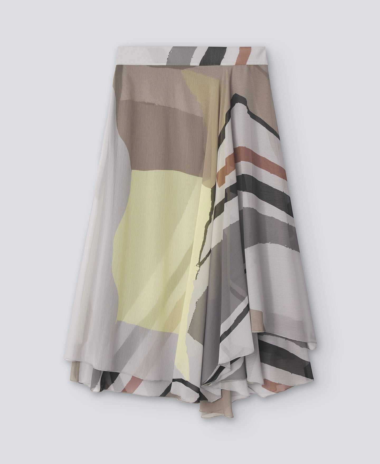 Patterned Semi-Transparent Midi Skirt