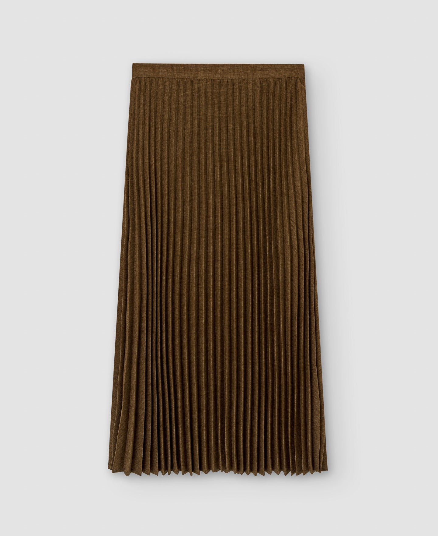 Brown Pleated Midi Skirt